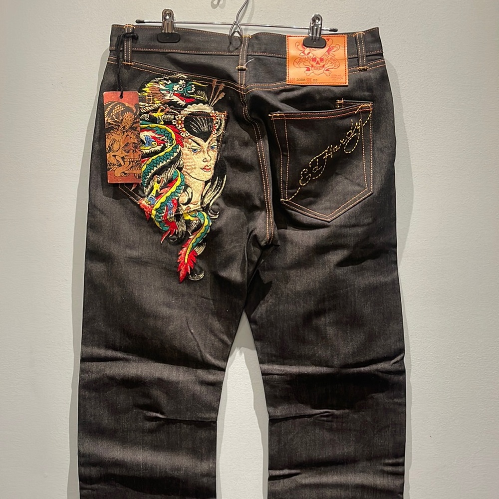 Ed hardy button fly jeans NWT - lady dragon very RARE